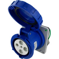 Pin and Sleeve Receptacle - 60A, 3PH-250V, 9H, 3-Pole 4-Wire Grounding, Watertight (IP67), Blue