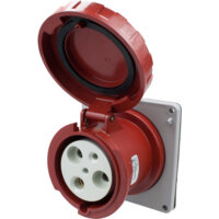Pin and Sleeve Receptacle - 100A, 480V, 7H, 2-Pole 3-Wire Grounding, Watertight (IP67), Red