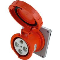 Pin and Sleeve Receptacle - 100A, 125/250V, 12H, 3-Pole 4-Wire Grounding, Watertight (IP67), Orange