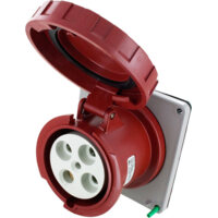 Pin and Sleeve Receptacle - 100A, 3PH-480, 7H, 3-Pole 4-Wire Grounding, Watertight (IP67), Red