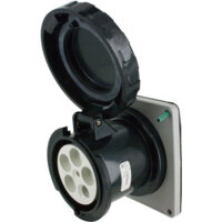 Pin and Sleeve Receptacle - 100A, 3PH-Y-347/600V, 5H, 4-Pole 5-Wire Grounding, Watertight (IP67), Black