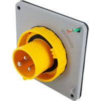 Pin and Sleeve Inlet - 20A, 125V, 4H, 2-Pole 3-Wire Grounding, Watertight (I67), Yellow