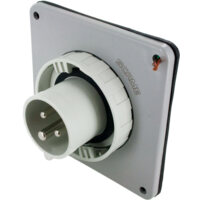 Pin and Sleeve Inlet - 20A, 277V, 5H, 2-Pole 3-Wire Grounding, Watertight (IP67), Grey