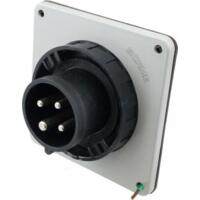 Pin and Sleeve Inlet - 20A, 3PH-600V, 5H, 3-Pole 4-Wire Grounding, Watertight (IP67), Black