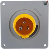 Pin and Sleeve Inlet - 30A, 125V, 4H, 2-Pole 3-Wire Grounding, Splashproof (IP44), Yellow