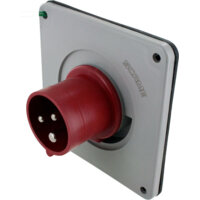 Pin and Sleeve Inlet - 30A, 480V, 7H, 2-Pole 3-Wire Grounding, Splashproof (IP44), Red