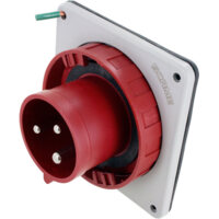 Pin and Sleeve Inlet - 30A, 480V, 7H, 2-Pole 3-Wire Grounding, Watertight (IP67), Red