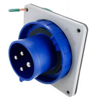 Pin and Sleeve Inlet - 30A, 3PH-250V, 9H, 3-Pole 4-Wire Grounding, Watertight (IP67), Blue