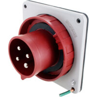 Pin and Sleeve Inlet - 30A, 3PH-480, 7H, 3-Pole 4-Wire Grounding, Watertight (IP67), Red