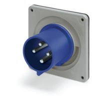 Pin and Sleeve Inlet - 30A, 3PH-250V, 9H, 3-Pole 4-Wire Grounding, Splashproof (IP44), Blue