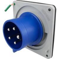 Pin and Sleeve Inlet - 30A, 3PH-Y-120-208V, 9H, 4-Pole 5-Wire Grounding, Splashproof (IP44), Blue