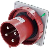 Pin and Sleeve Inlet - 60A, 3PH-480, 7H, 3-Pole 4-Wire Grounding, Watertight (IP67), Red