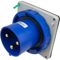 Pin and Sleeve Inlet - 100A, 250V, 6H, 2-Pole 3-Wire Grounding, Watertight (IP67), Blue