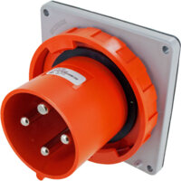 Pin and Sleeve Inlet - 60A, 125/250V, 12H, 3-Pole 4-Wire Grounding, Watertight (IP67), Orange