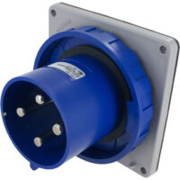 Pin and Sleeve Inlet - 60A, 3PH-250V, 9H, 3-Pole 4-Wire Grounding, Watertight (IP67), Blue
