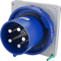 Pin and Sleeve Inlet - 100A, 3PH-Y-120-208V, 9H, 4-Pole 5-Wire Grounding, Watertight (IP67), Blue