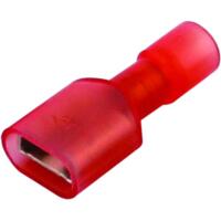 22-18GA (Red) Fully Insulated (Nylon) Female Quick Disconnects/Slide Connectors, 1/4