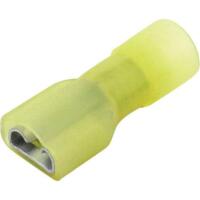 12-10GA (Yellow) Fully Insulated (Nylon) Female Quick Disconnects/Slide Connectors, 1/4