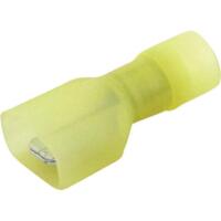 12-10GA (Yellow) Fully Insulated (Nylon) Male Quick Disconnects/Slide Connectors, 1/4