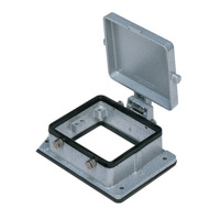 Panel Mounting Base - E Series - Locking Lever C-Type - 2 Levers - w/ Metal Cover