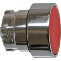 Flush Push Button - Spring Return - Chromium Plated Metal Bezel  - Red