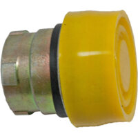 Booted Push Button Spring Return - Chromium Plated Metal Bezel - Yellow