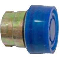 Booted Push Button Spring Return - Chromium Plated Metal Bezel - Blue