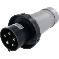 Pin and Sleeve Plug - 60A, 3PH-Y-347/600V, 5H, 4-Pole 5-Wire Grounding, Watertight (IP67), Black