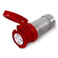 Pin and Sleeve Connector - 60A, 220/380V 240/415V, 6H, 4-Pole 5-Wire Grounding, Watertight (IP67), Red