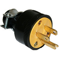 Industrial-Grade Male Plug. Conforms to NEMA 5-15P, Black
