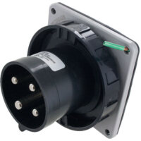 Pin and Sleeve Inlet - 60A, 3PH-600V, 5H, 3-Pole 4-Wire Grounding, Watertight (IP67), Black