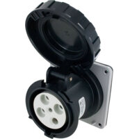 Pin and Sleeve Receptacle - 100A, 3PH-600V, 5H, 3-Pole 4-Wire Grounding, Watertight (IP67), Black