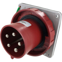 Pin and Sleeve Inlet - 100A, 220/380V 240/415V, 6H, 4-Pole 5-Wire Grounding, Watertight (IP67), Red