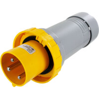 Pin and Sleeve Plug - 60A, 125V, 4H, 2-Pole 3-Wire Grounding, Watertight (IP67), Yellow