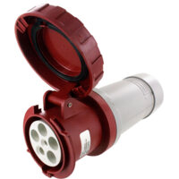Pin and Sleeve Connector - 60A, 3PH-Y-277/480V, 7H, 4-Pole 5-Wire Grounding, Watertight (IP67), Red