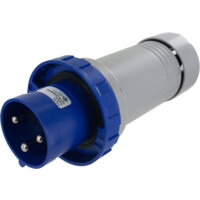 Pin and Sleeve Plug - 60A, 250V, 6H, 2-Pole 3-Wire Grounding, Watertight (IP67), Blue
