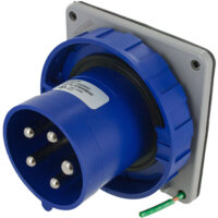Pin and Sleeve Inlet - 60A, 3PH-Y-120-208V, 9H, 4-Pole 5-Wire Grounding,Watertight (IP67), Blue