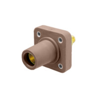 Stud Style Female Receptacle - 400A 600V - 2/0-4/0 - Brown Santoperene - Brass Contacts