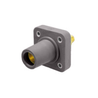 Stud Style Female Receptacle - 400A 600V - 2/0-4/0 - Grey Santoperene - Brass Contacts