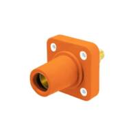 Stud Style Female Receptacle - 400A 600V - 2/0-4/0 - Orange Santoperene - Brass Contacts