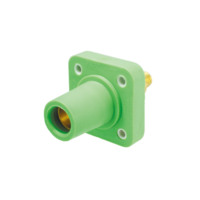 Stud Style Female Receptacle - 400A 600V - 2/0-4/0 - Green Santoperene - Brass Contacts