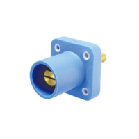 Stud Style Male Receptacle - 400A 600V - 2/0-4/0 - Blue Santoperene - Brass Contacts