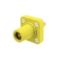 Stud Style Female Receptacle - 400A 600V - 2/0-4/0 - Yellow Santoperene - Brass Contacts