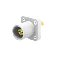 Stud Style Male Receptacle - 400A 600V - 2/0-4/0 - White Santoperene - Brass Contacts