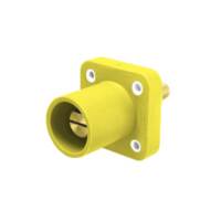 Stud Style Male Receptacle - 400A 600V - 2/0-4/0 - Yellow Santoperene - Brass Contacts