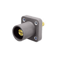 Stud Style Male Receptacle - 400A 600V - 2/0-4/0 - Grey Santoperene - Brass Contacts