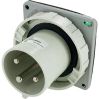 Pin and Sleeve Inlet - 60A, 277V, 5H, 2-Pole 3-Wire Grounding, Watertight (IP67), Grey