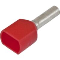2 x 18 AWG Insulated Twin Ferrules - 8mm - Red - 500pcs
