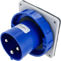 Pin and Sleeve Inlet - 30A, 250DC, 3H, 2-Pole 3-Wire Grounding, Watertight (IP67), Blue