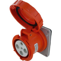Pin and Sleeve Receptacle - 60A, 3PH-480, 7H, 3-Pole 4-Wire Grounding, Watertight (IP67), Red
